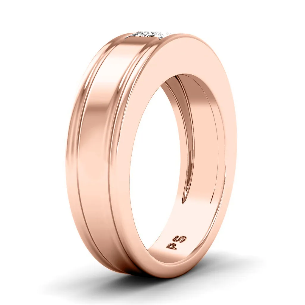 0.65 CT Princess Cut Lab Grown Diamonds - Mens Wedding Band