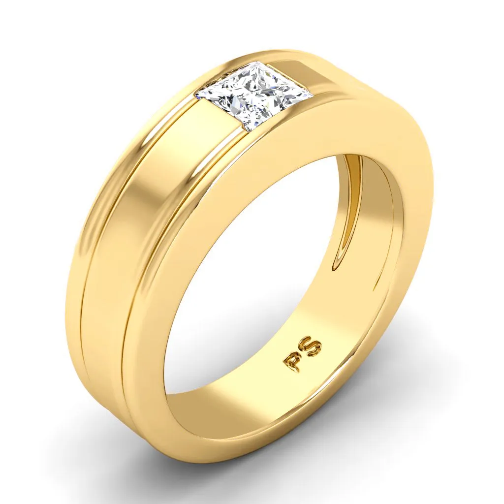 0.65 CT Princess Cut Lab Grown Diamonds - Mens Wedding Band
