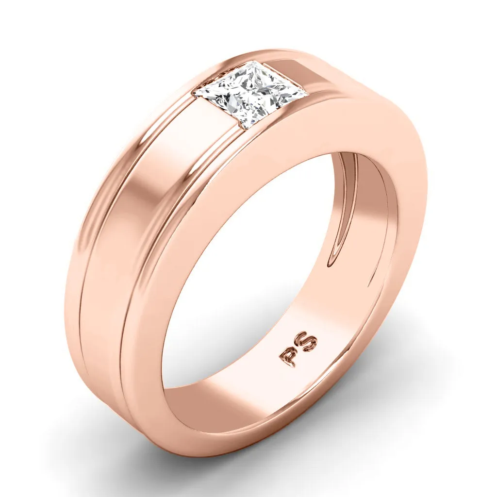 0.65 CT Princess Cut Lab Grown Diamonds - Mens Wedding Band