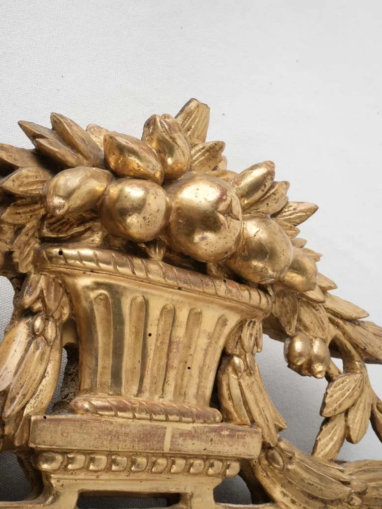 18th Century Louis XVI Gilt Mirror w/ Fruit Basket Pediment - 41¾" x 27¼"