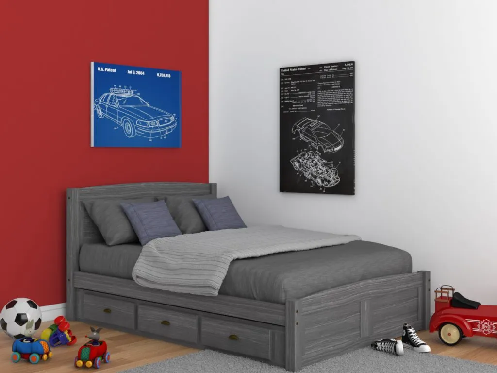 4231 - Full Platform Bed Gray (Hardware Kit)
