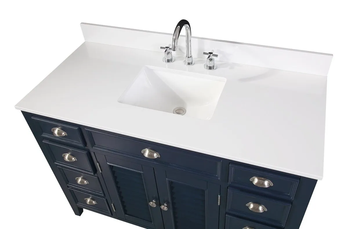 46.5" Benton Collection Navy Blue Zapate Bathroom Sink Vanity NB-4485