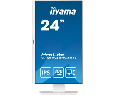 61Cm/24" (1920X1080) Iiyama Prolite Xub2492hsu-W6 16:9 Fhd Ips 100Hz 0,4Ms Hdmi Dp Pivot Speaker White