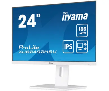61Cm/24" (1920X1080) Iiyama Prolite Xub2492hsu-W6 16:9 Fhd Ips 100Hz 0,4Ms Hdmi Dp Pivot Speaker White
