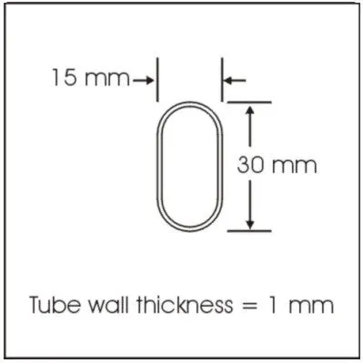 7ft 10 Oval Aluminum Closet Rod, Matte Black