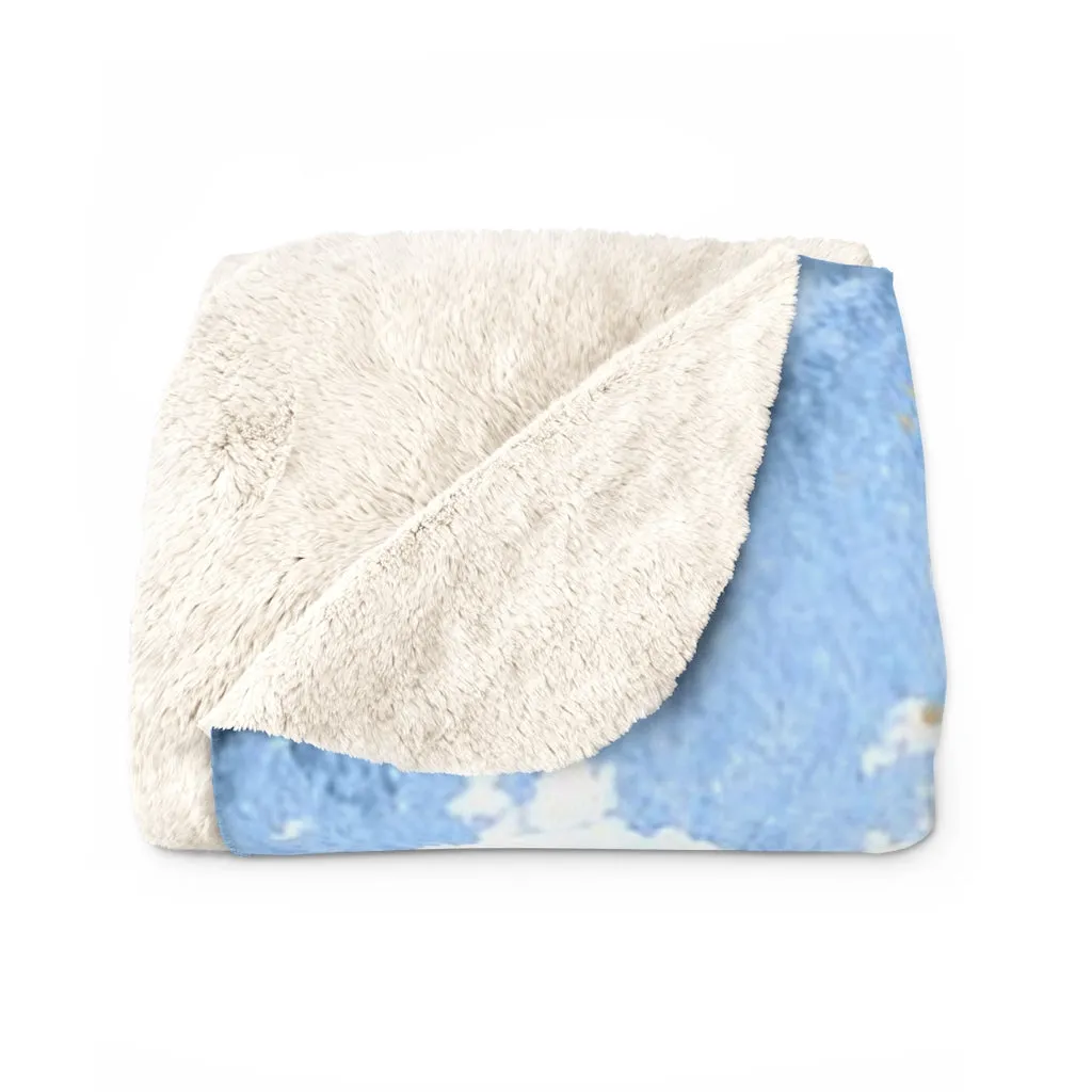 Abstract Comfy Blanket | Gold Blue Pink Pastel