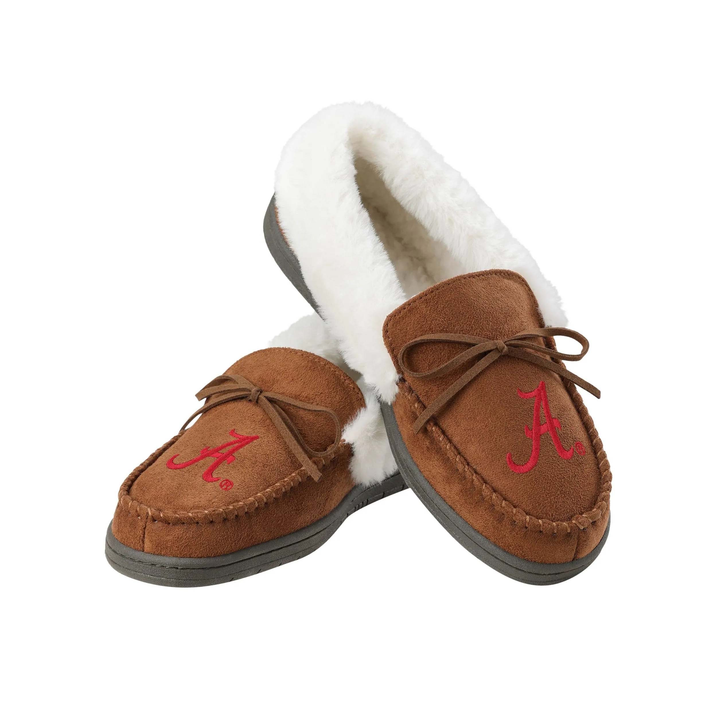 Alabama Crimson Tide NCAA Womens Tan Moccasin Slippers