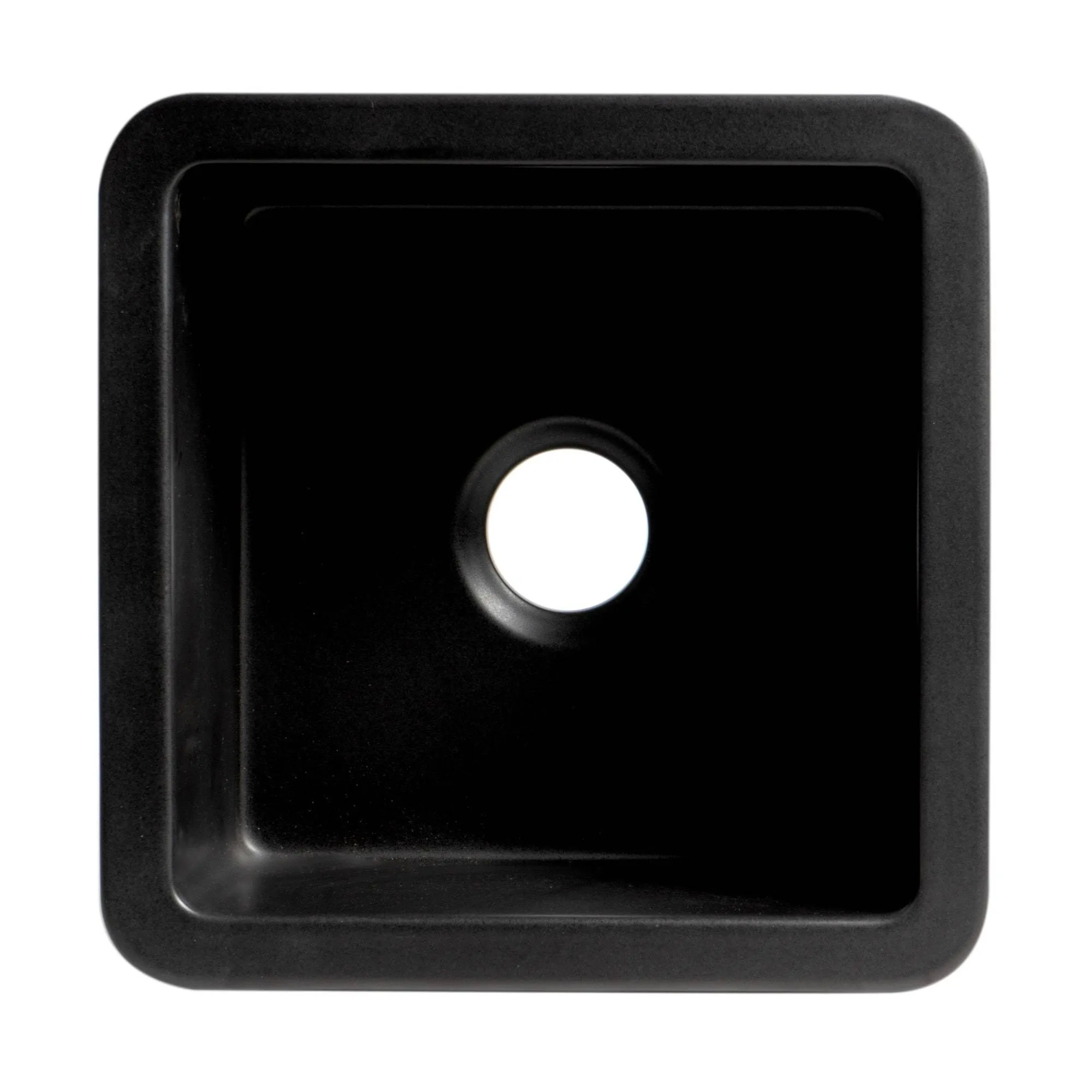 ALFI Brand ABF1818S-BM Black Matte Square 18" x 18" Undermount/Drop in Fireclay Prep Sink