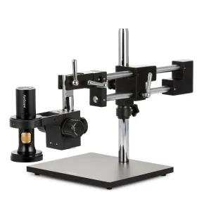 AmScope DM756 Series 1080p HDMI All-in-One Digital Microscope 0.35X-11.2X Magnification with Zoom Optics on Double-Arm Boom-Stand
