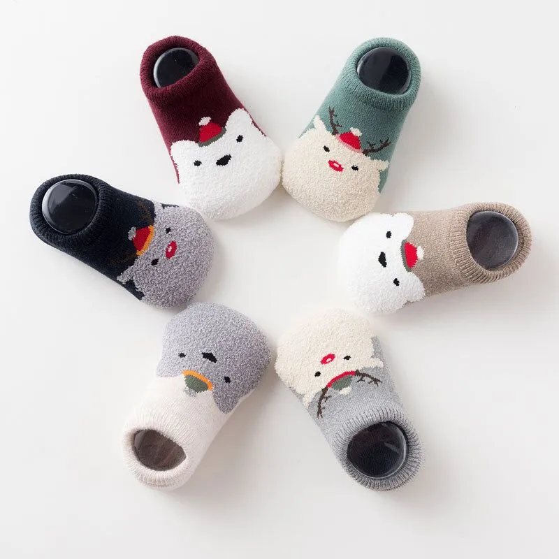 Animated Non-Slip Socks for Toddlers - 6 Pairs