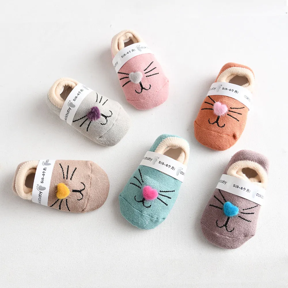 Animated Non-Slip Socks for Toddlers - 6 Pairs