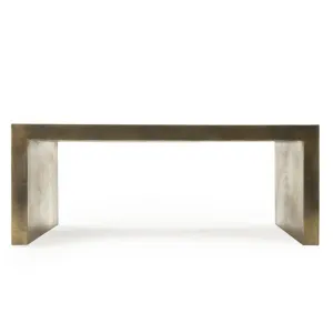 Antiqued Brass Clad Coffee Table