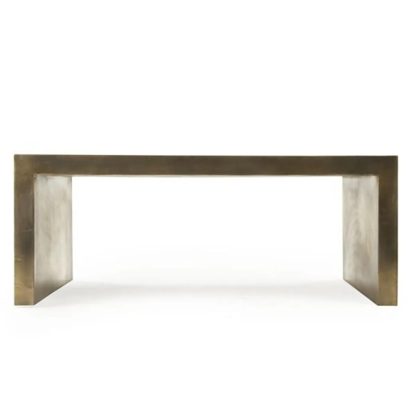 Antiqued Brass Clad Coffee Table