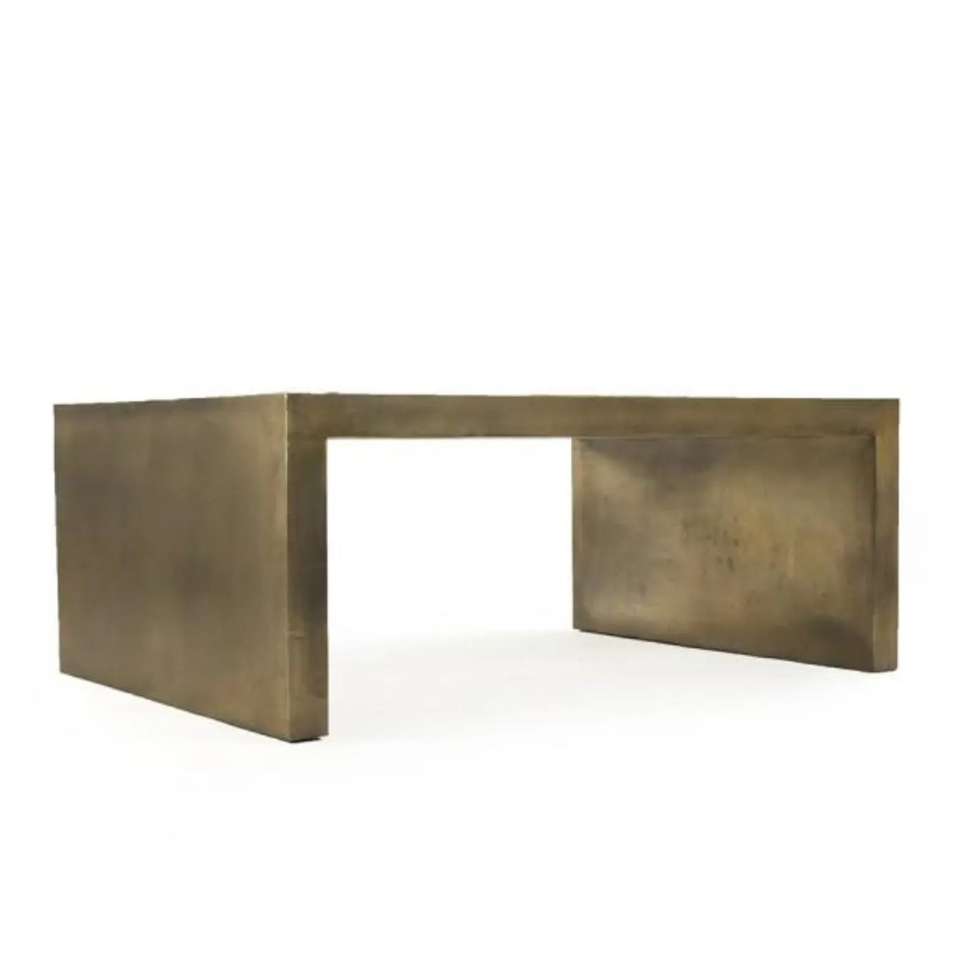 Antiqued Brass Clad Coffee Table