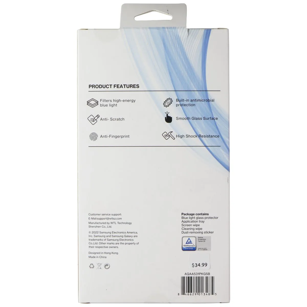 AQA Blue Light Glass Protector for Samsung Galaxy A53 - Clear
