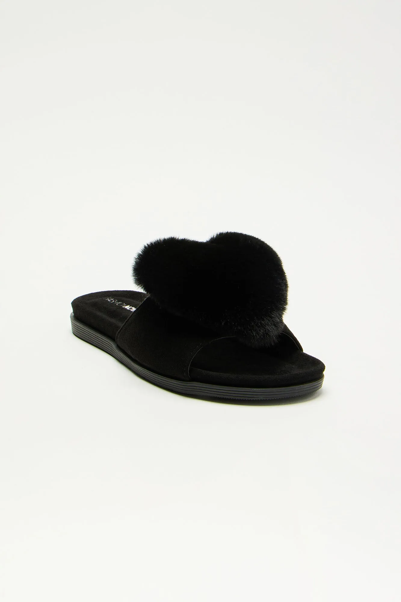 Arylee Heart Slippers - Black