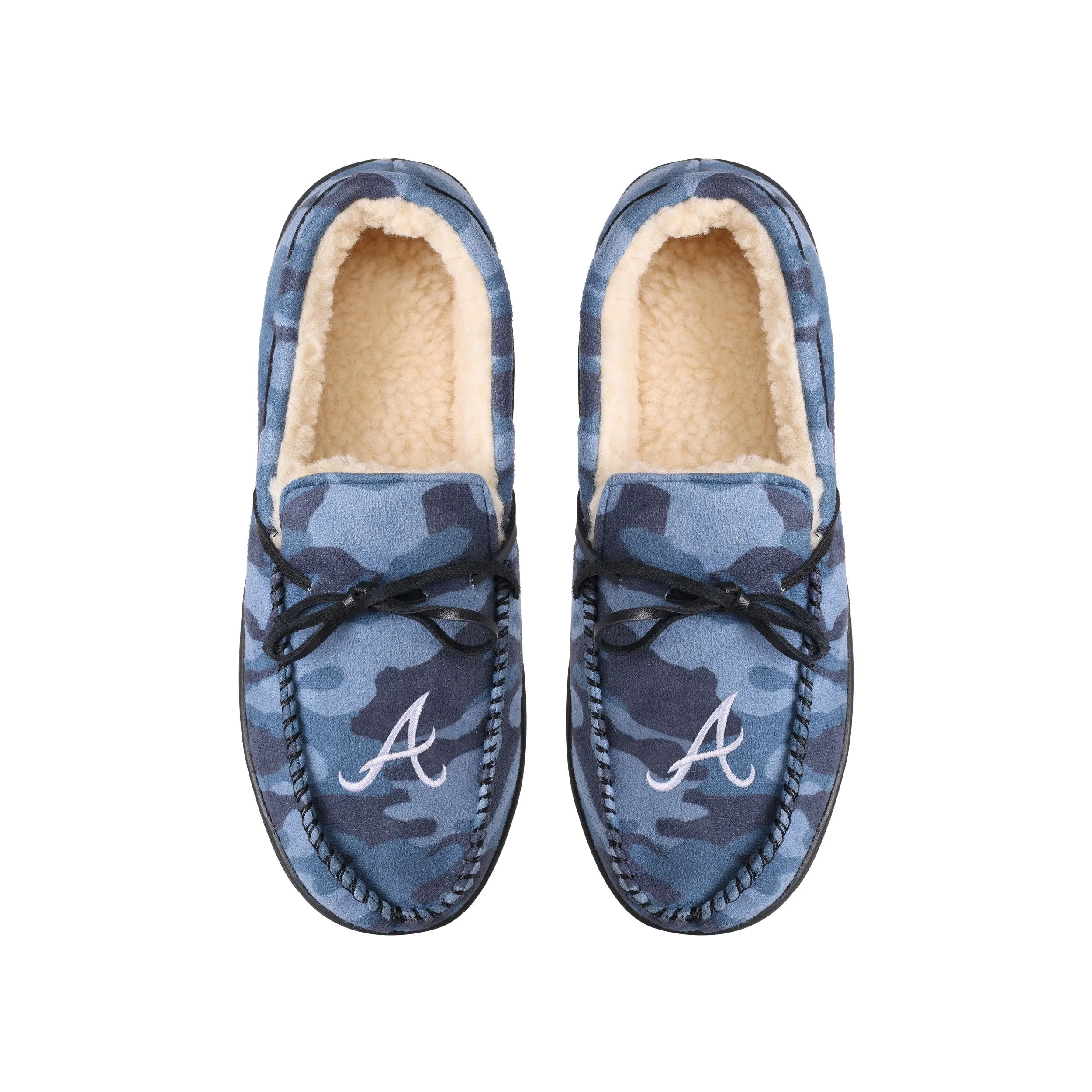 Atlanta Braves MLB Mens Printed Camo Moccasin Slippers