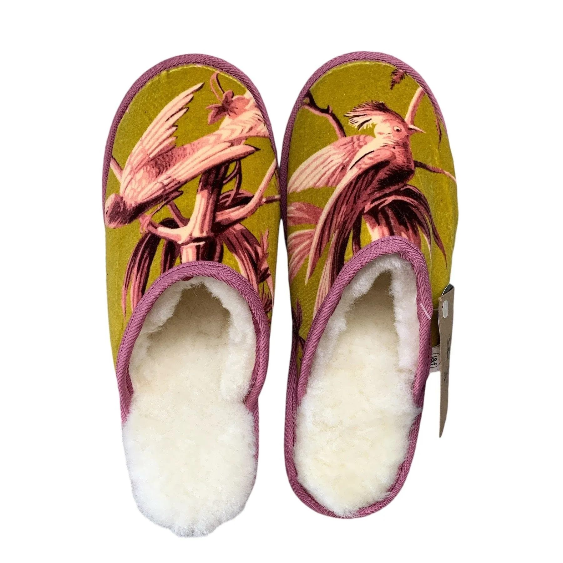 Aurora Pink Large White Slippers