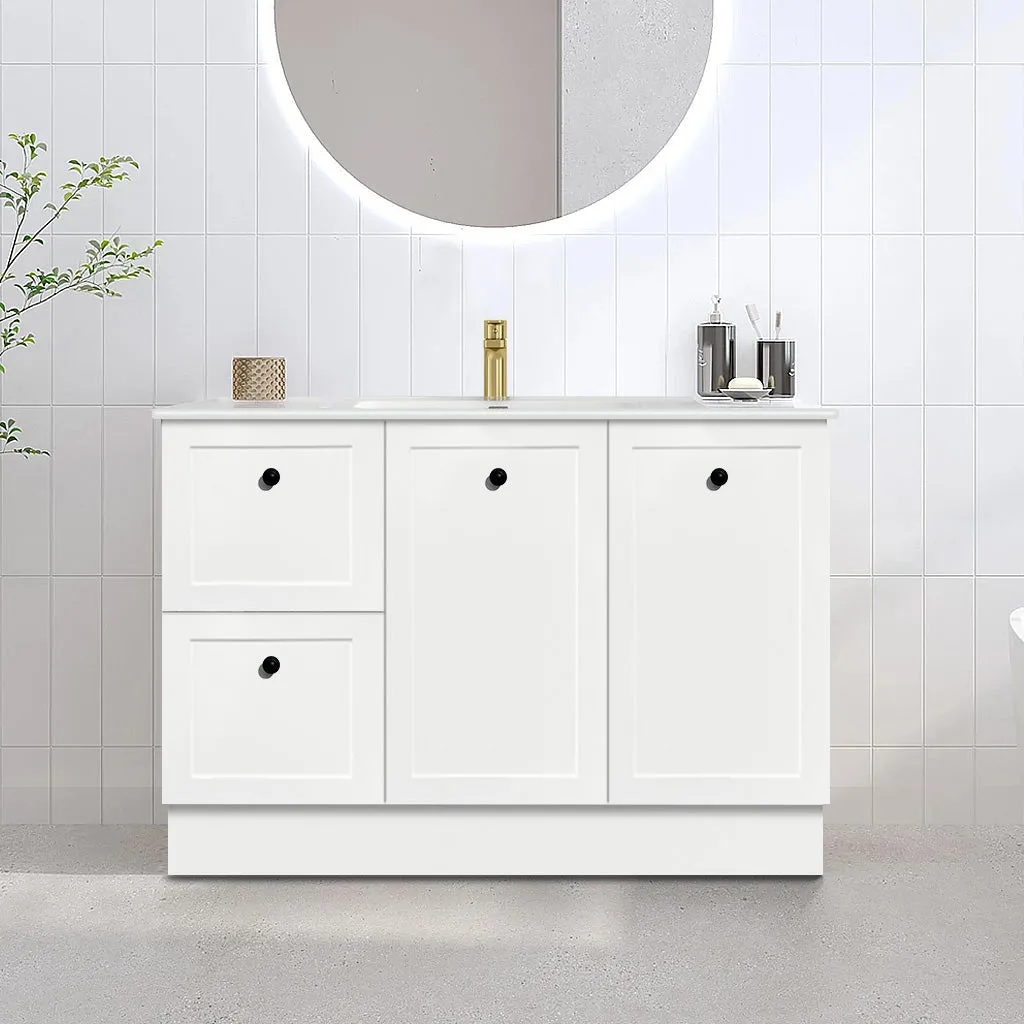 AUSTIN 1200mm Floor Standing Bathroom Vanity (Left Hand)  Ceramic Top