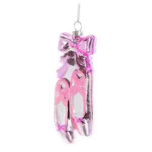 Ballet Slipper Glass Ornament