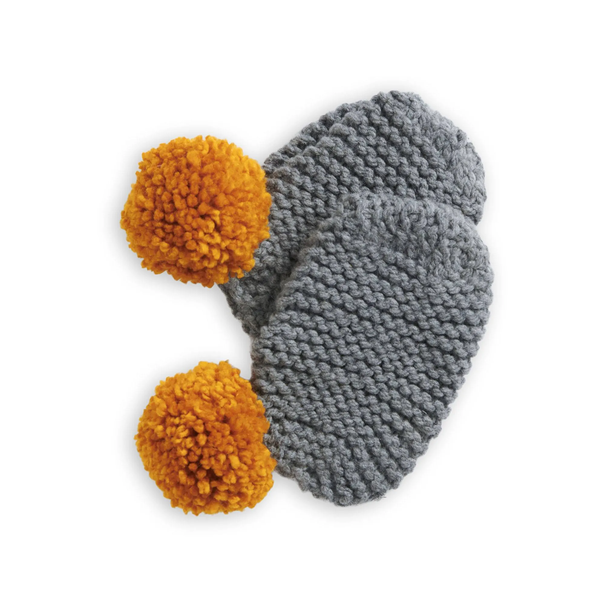 Bernat Beginner Toasty Toes Garter Knit Slippers