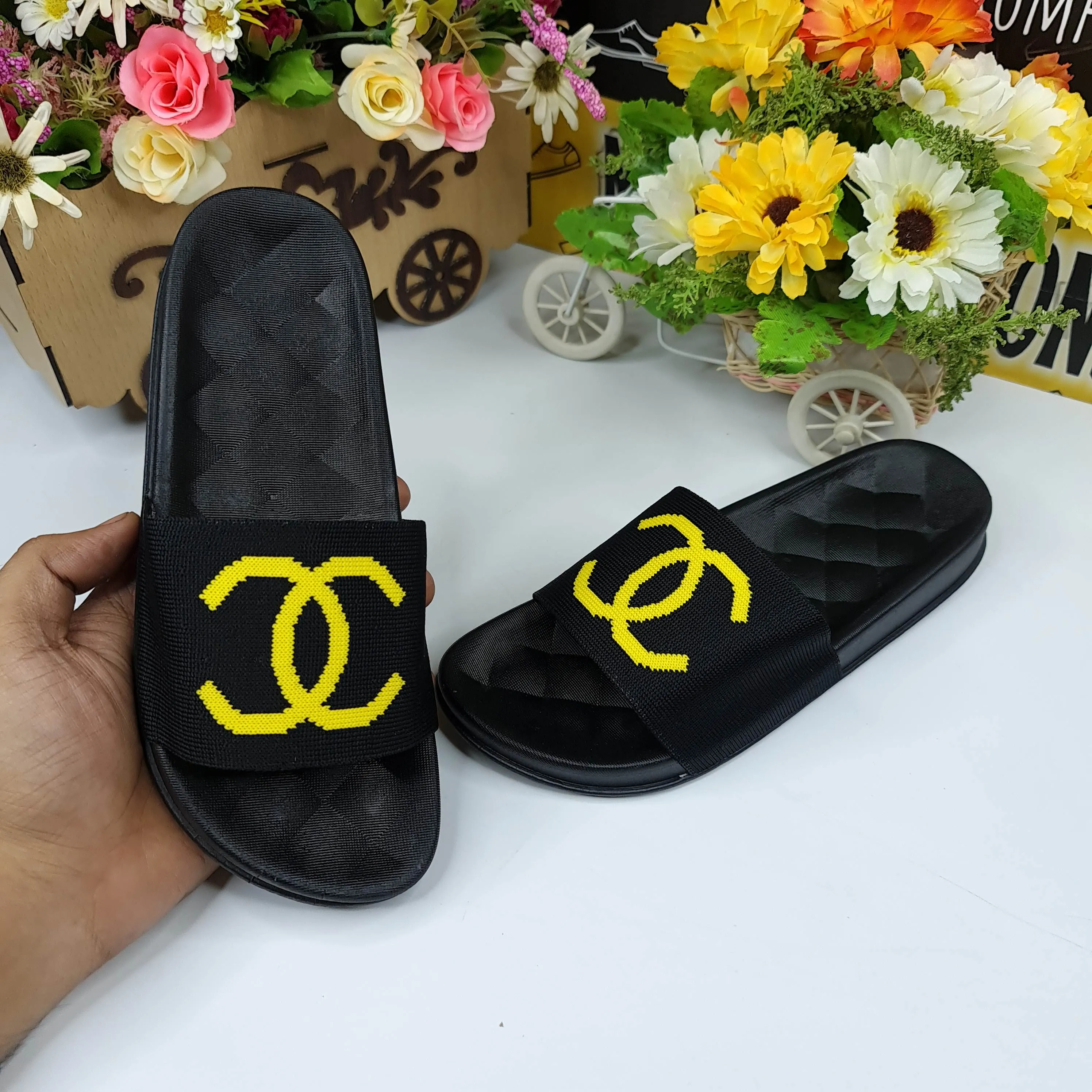 Black Casual Slides