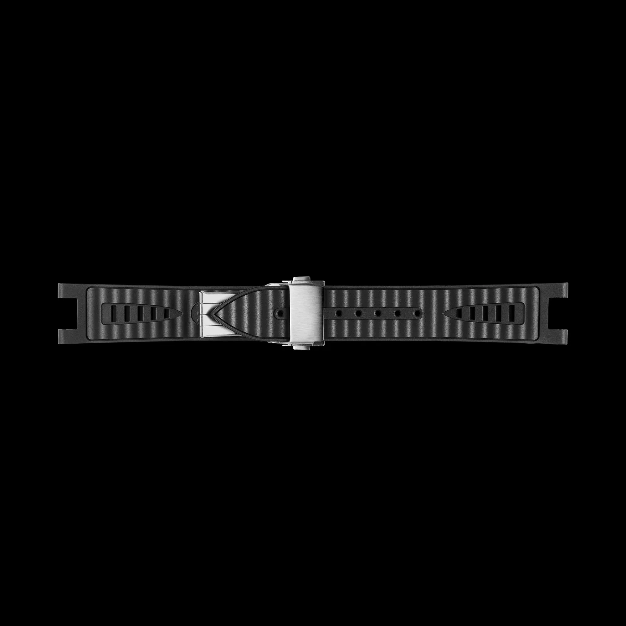 Black NBR Rubber Strap with Silver Buckle for COBRA