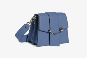 Box Crescent - Sea Blue with Silver Hardware