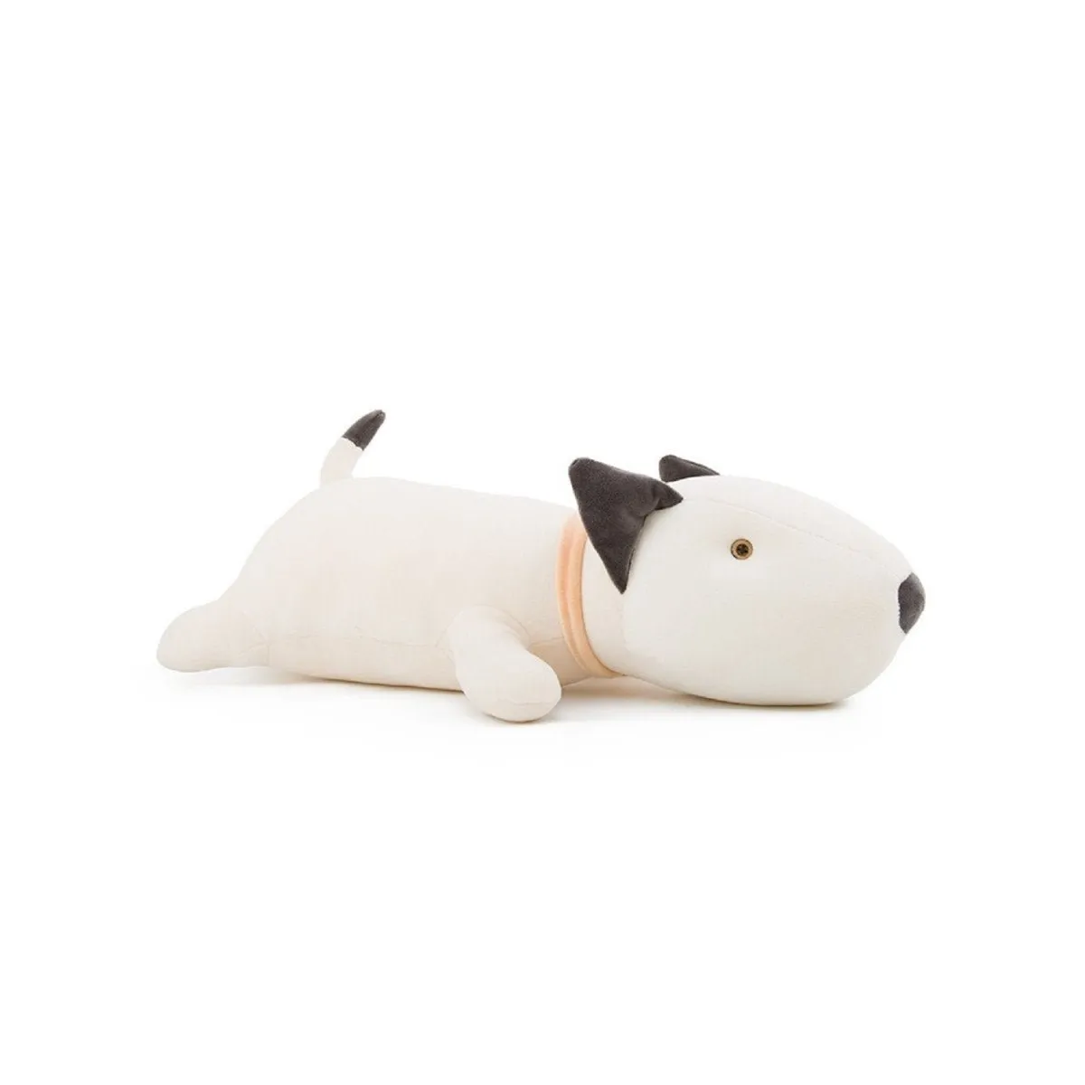 Bull Terrier Long Cushion Ivory Stuffed Plush Toy
