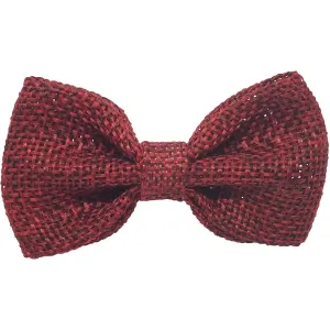 Burgundy 3" Burlap Hair Bow clips