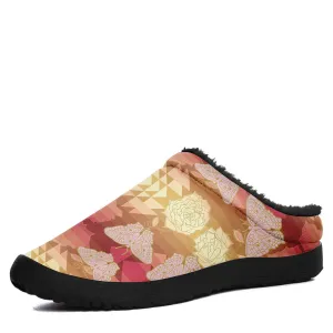 Butterfly and Roses on Geometric Ikinnii
