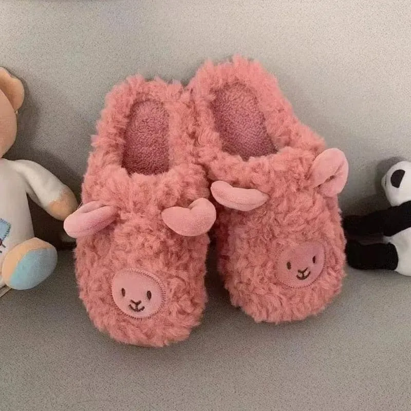 Cartoon Winter Indoor Slippers - Warm and Comfy Fur-lined Slippers in Fun Cartoon Designs