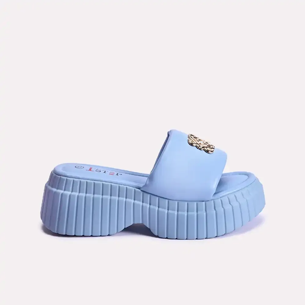 Clara Blue Platform Slippers 0412366