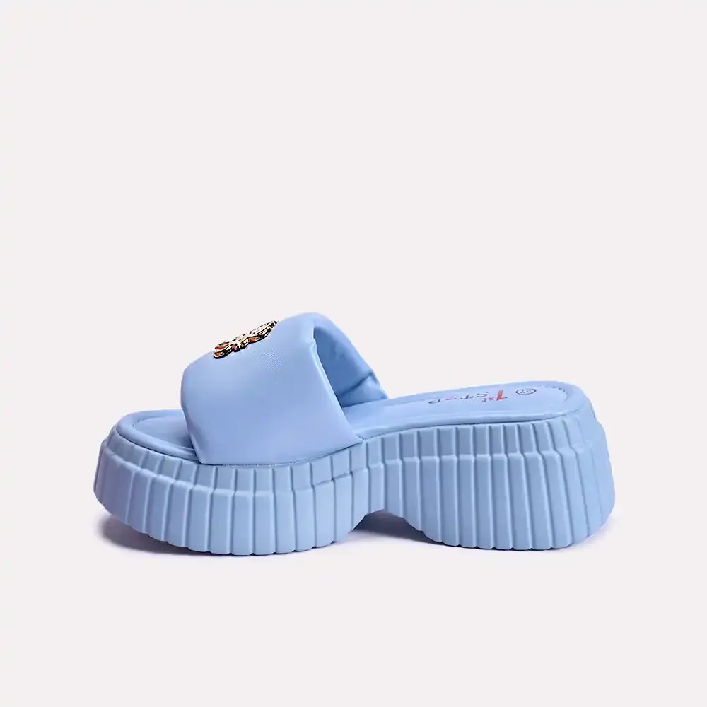 Clara Blue Platform Slippers 0412366