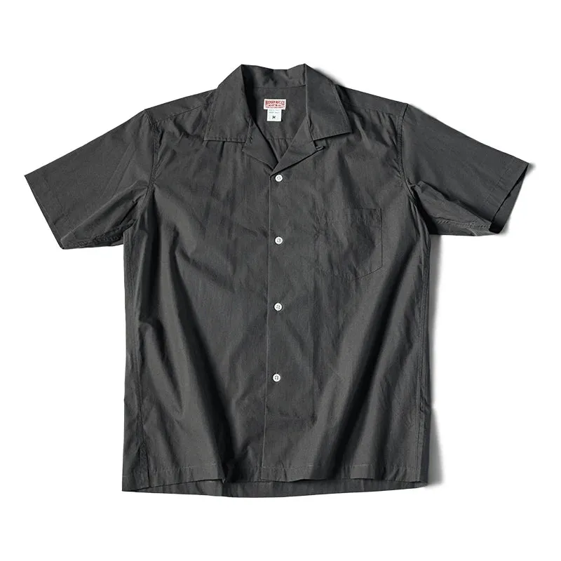 Classic Panama Short Sleeved Shirt with Cuban Collar and Pocket