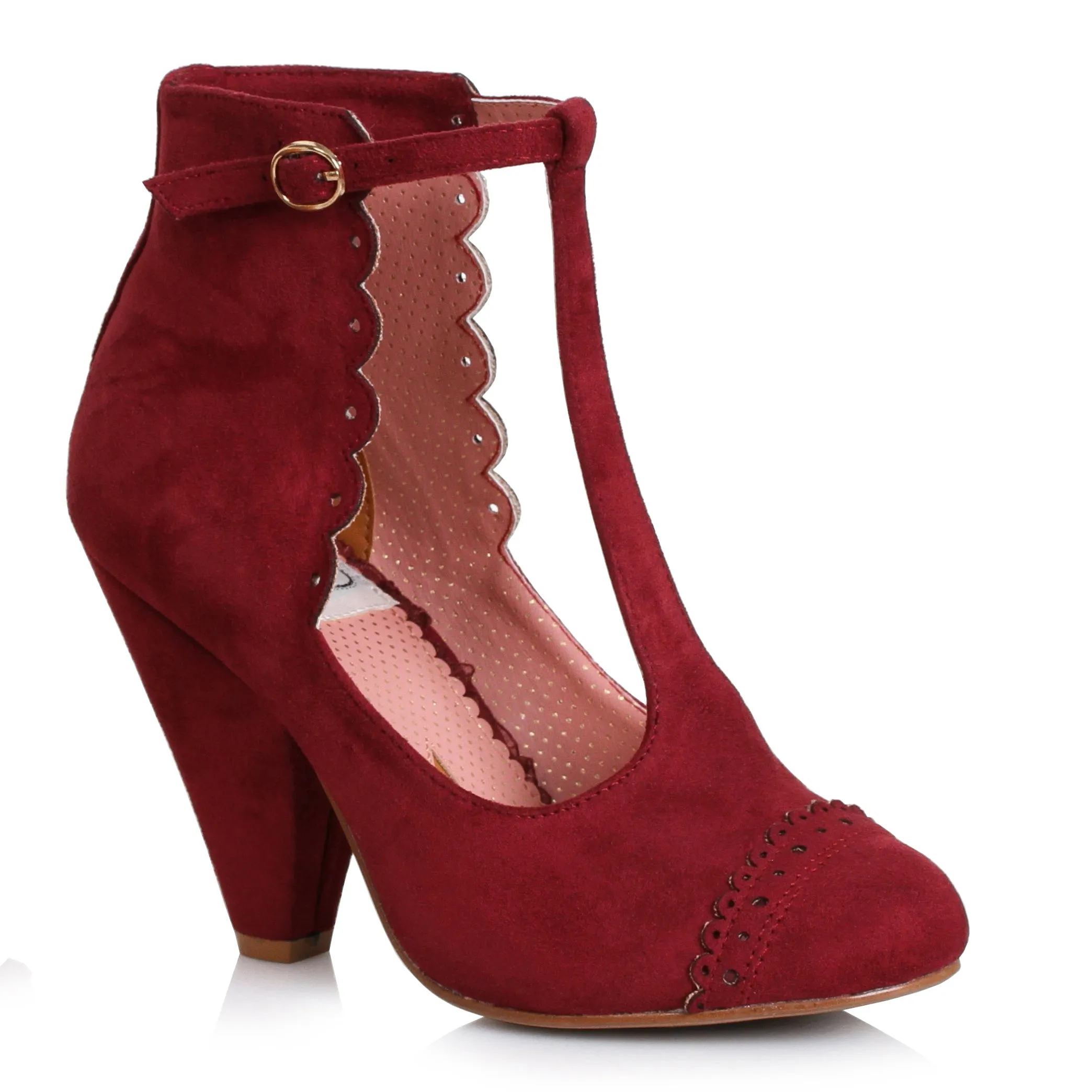 Closed Toe Suede T Strap