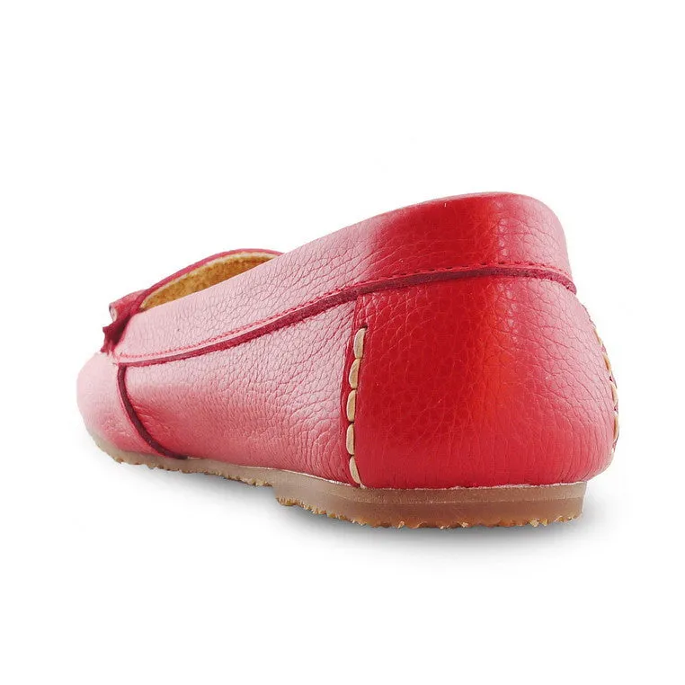 Comfy Tassel Moccasin Wrinkle Soft Red