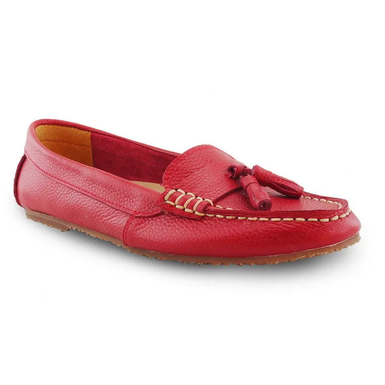 Comfy Tassel Moccasin Wrinkle Soft Red