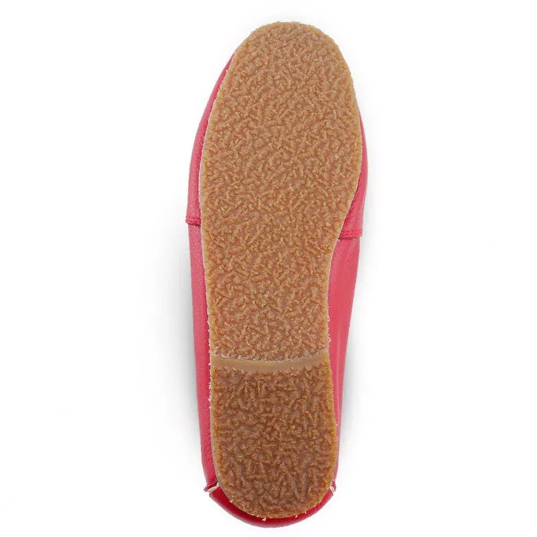 Comfy Tassel Moccasin Wrinkle Soft Red