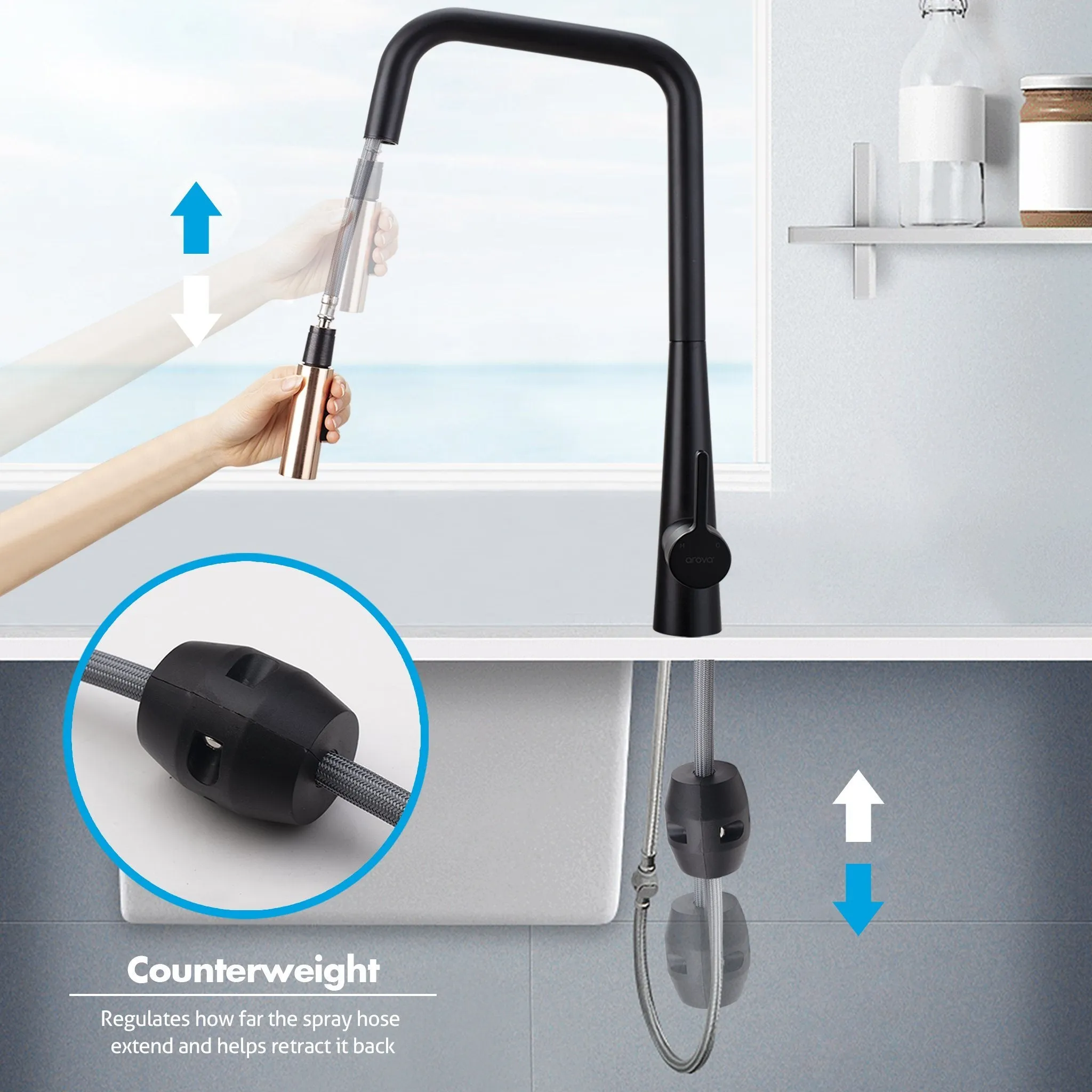 COSA Pull Out Kitchen Mixer with Veggie Spray
