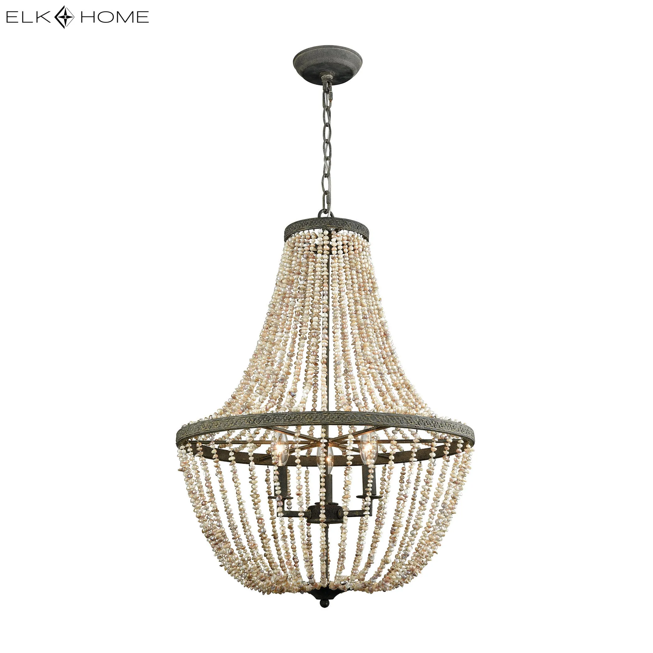 Cotedes Basques 20" 3 Light Chandelier in Pebble Gray