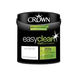 Crown Easyclean Matt Emulsion Pure Brilliant White - 2.5L