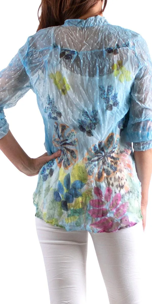 Dora Embroidered Mesh Top