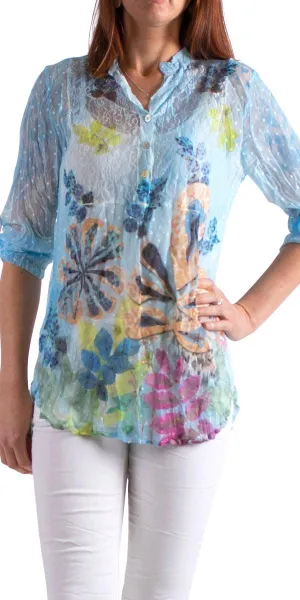 Dora Embroidered Mesh Top
