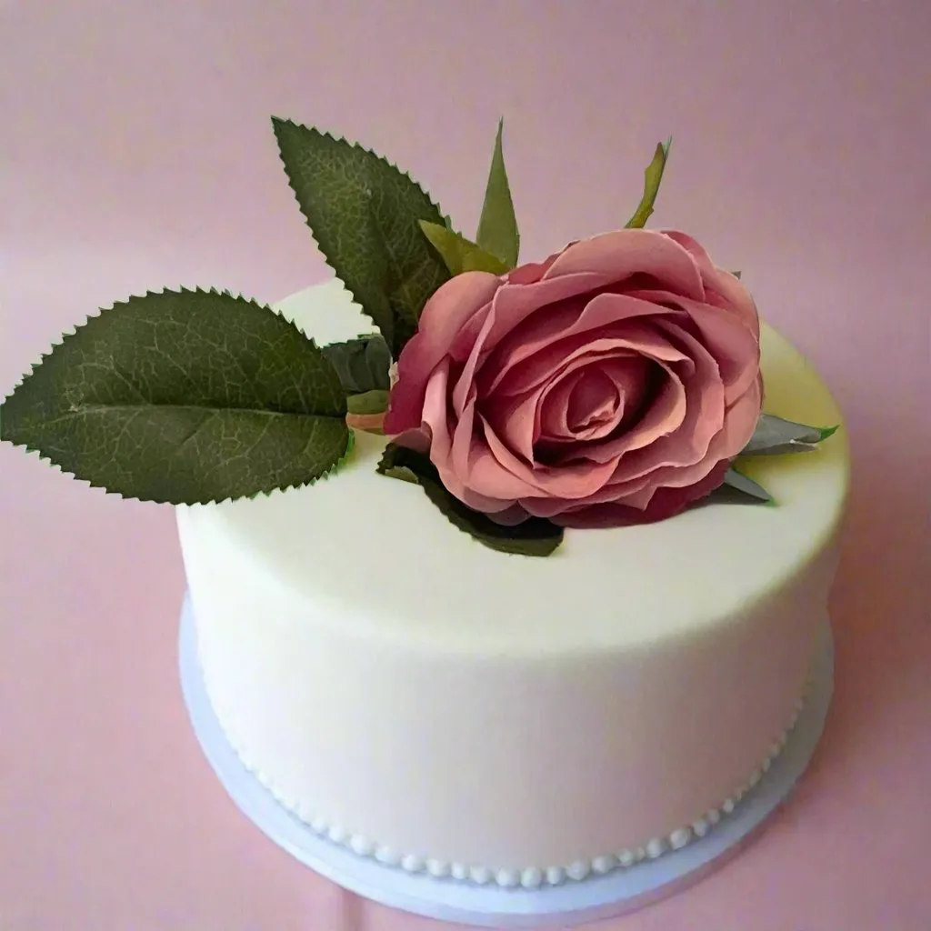 Dusky Pink And White Artificial Cake Flower Topper