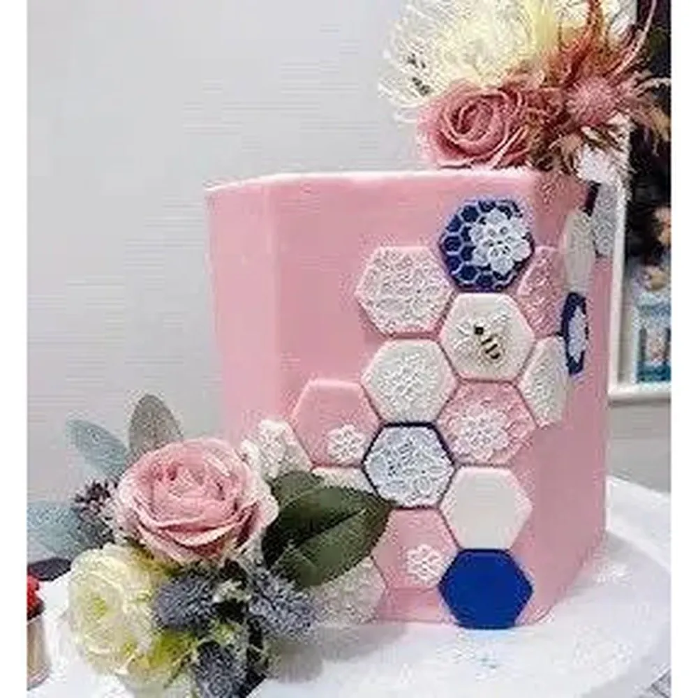 Dusky Pink And White Artificial Cake Flower Topper