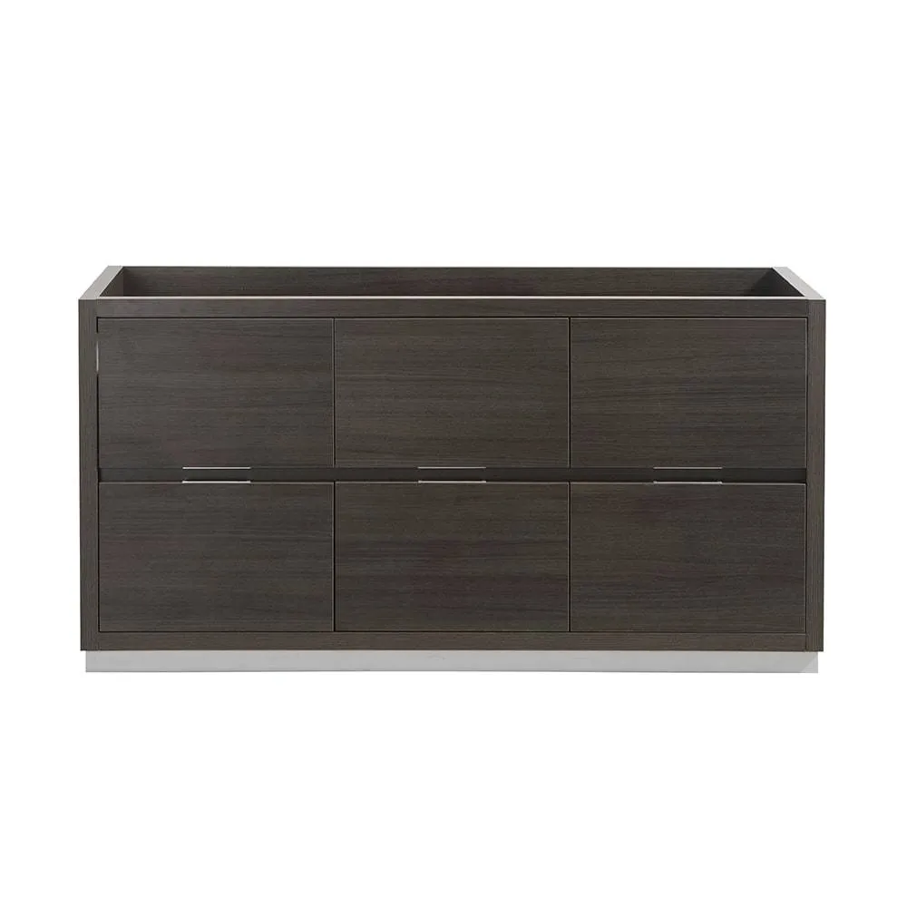 Fresca FCB8460GO Valencia 60" Gray Oak Free Standing Single Sink Modern Bathroom Cabinet
