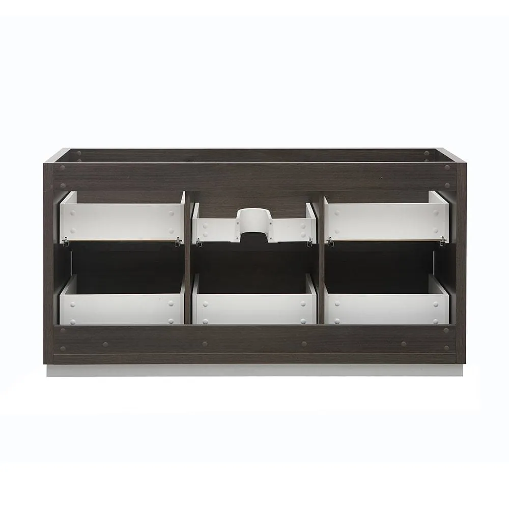 Fresca FCB8460GO Valencia 60" Gray Oak Free Standing Single Sink Modern Bathroom Cabinet