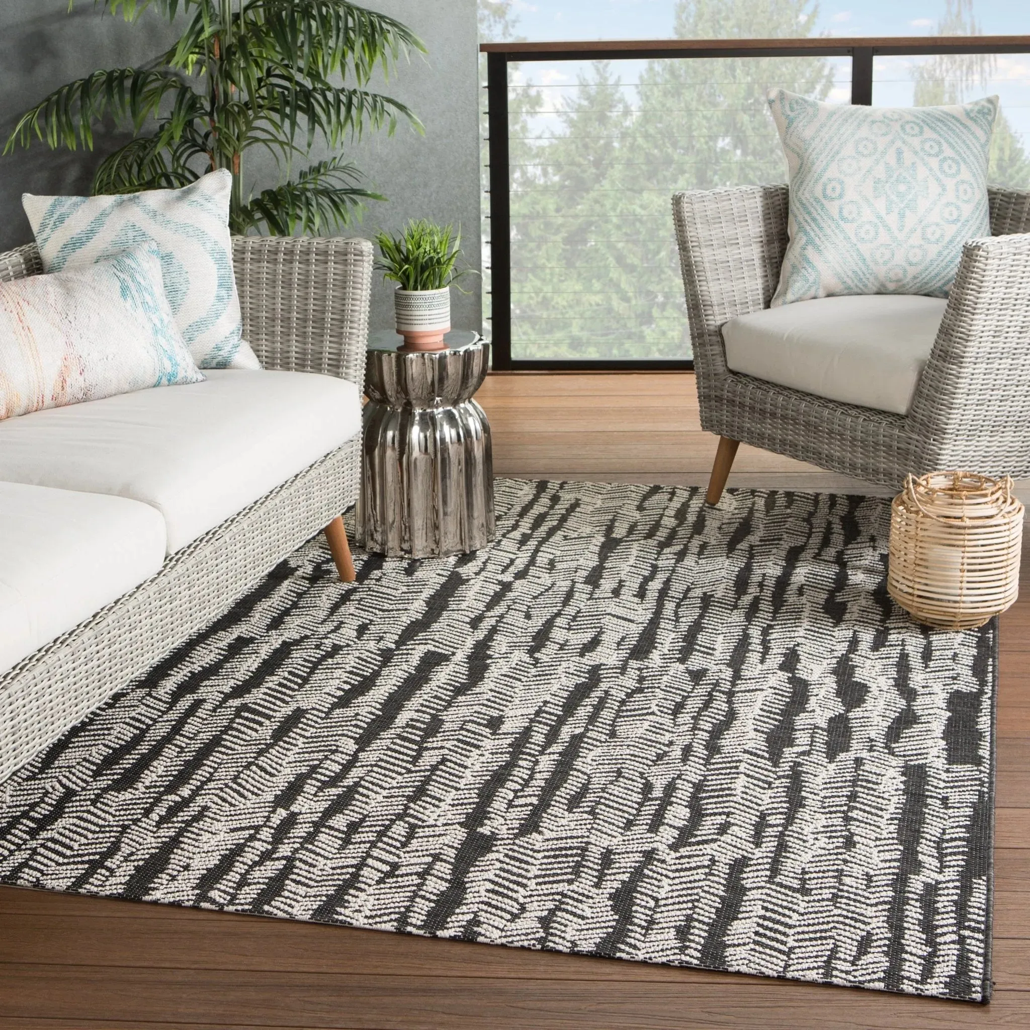 Fresno FSN05 Black/Cream Rug