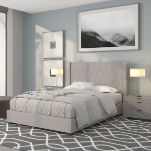Full Platform Bed-Light Gray HG-42-GG